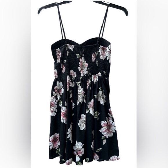 Band of Gypsies Floral Black Pink Mini Sundress Boho Size S - Picture 4 of 12
